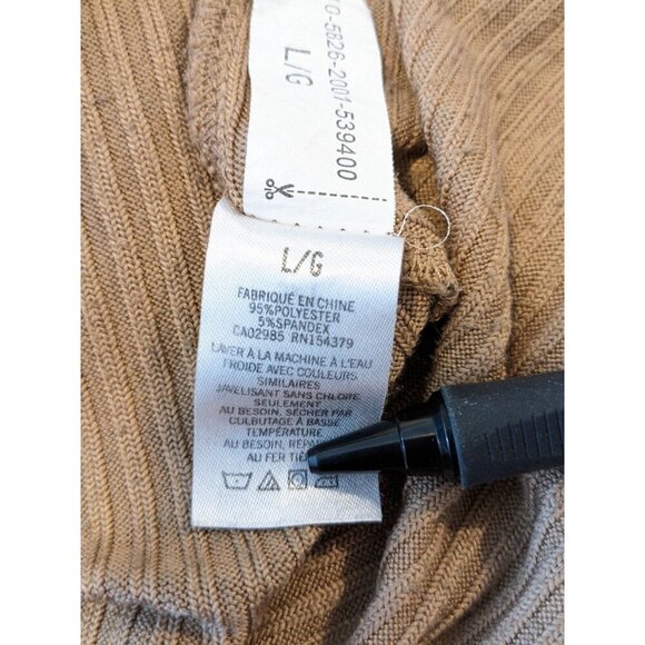 Aero Knit Cardigan Sweater Womens L Brown Leopard Print Ribbed Knit Button Up - Picture 8 of 8
